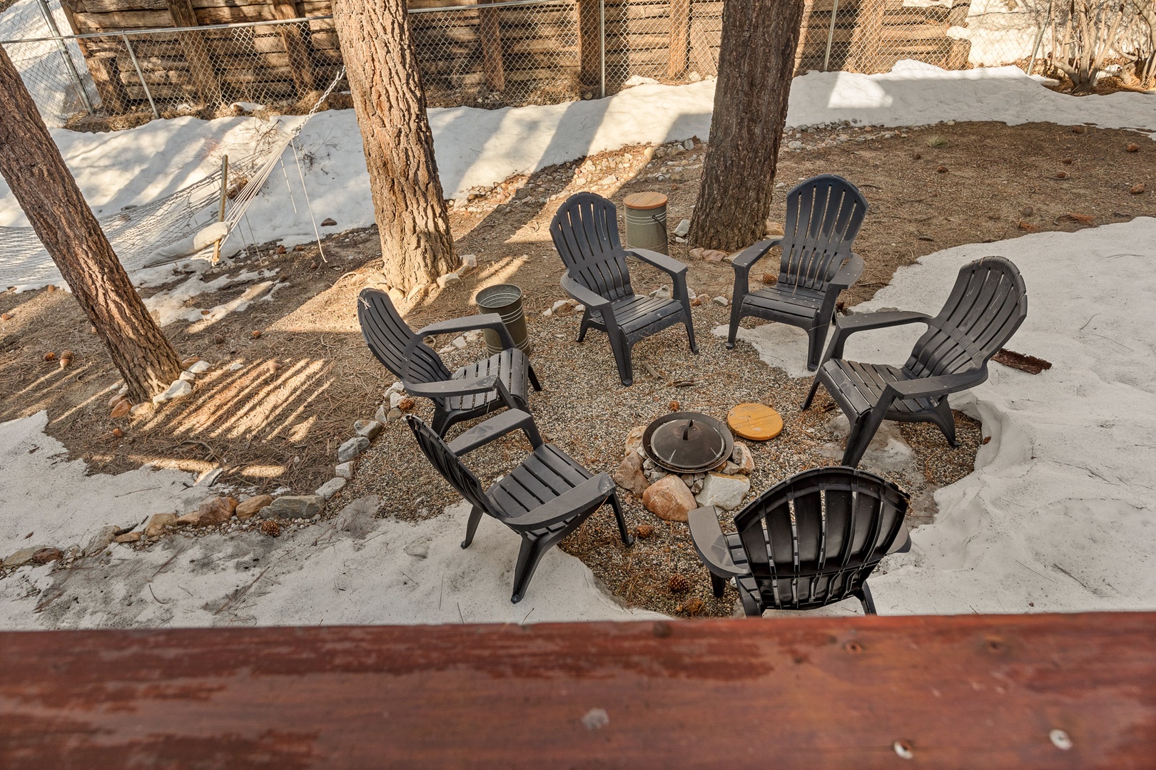 Outdoor seating around the fire pit