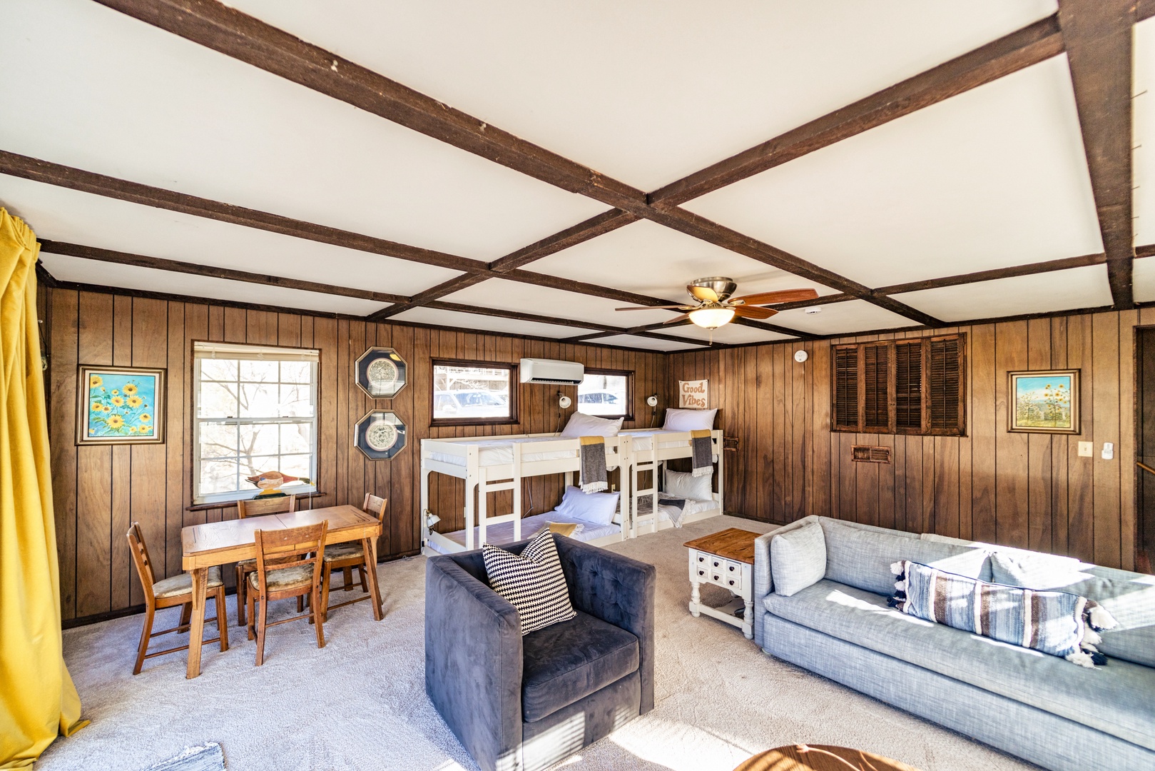 The secondary living area includes a queen sleeper sofa & twin bunkbeds