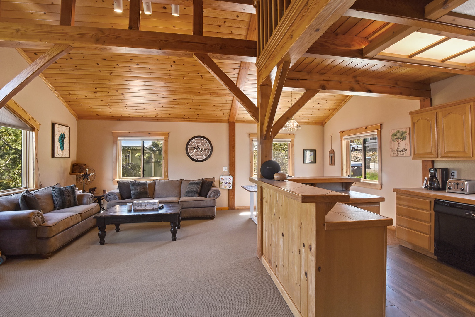 High vaulted ceilings provides that natural lighting