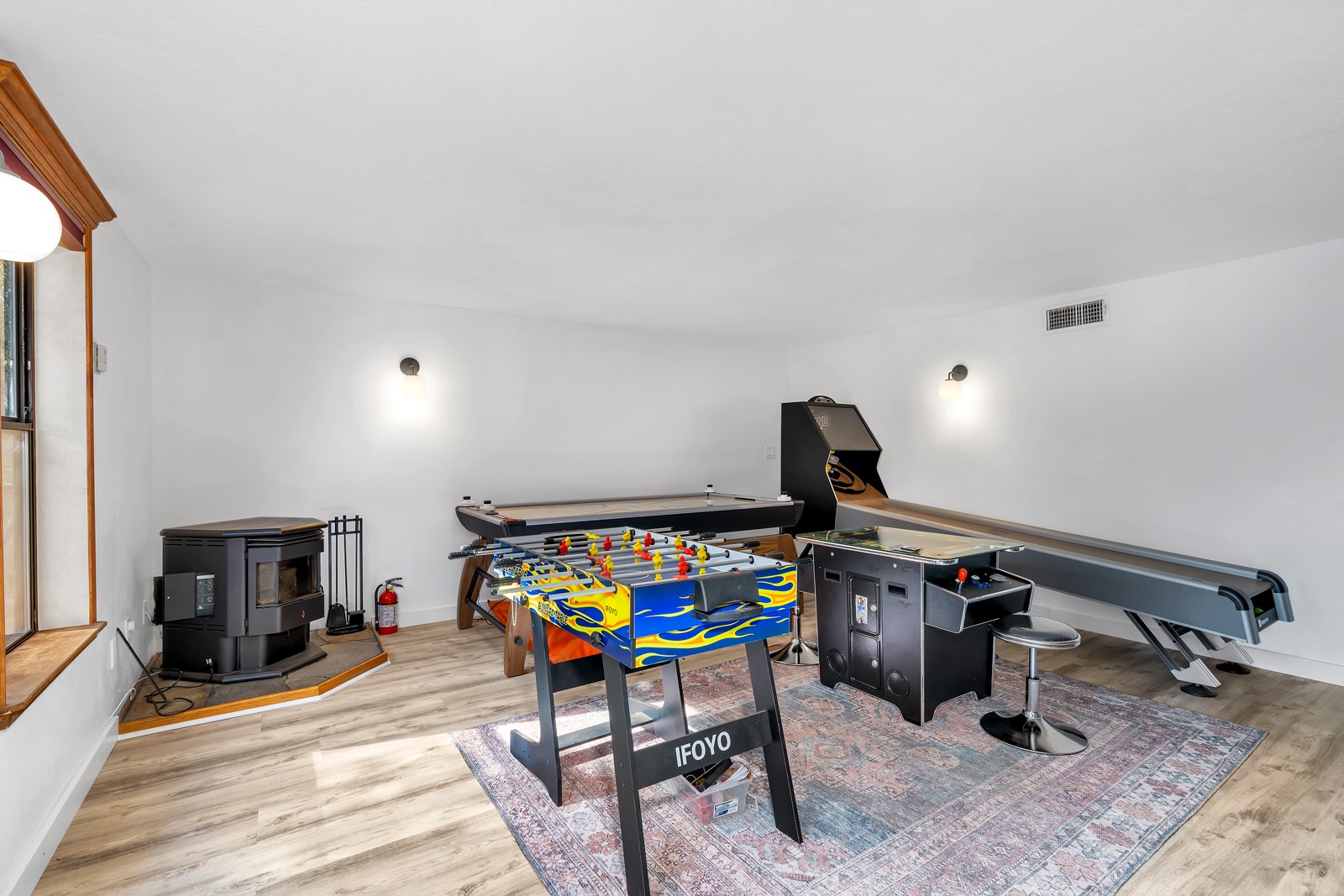 Game room in the basement