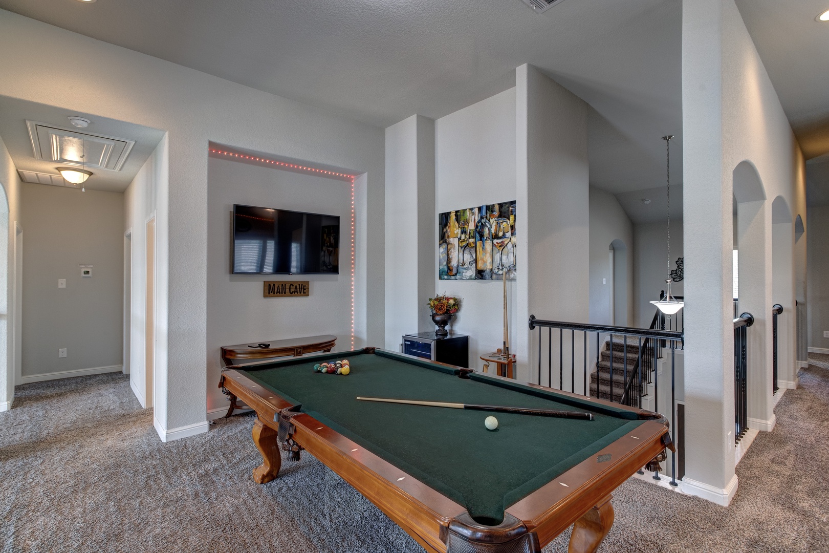 Pool table and Smart TV