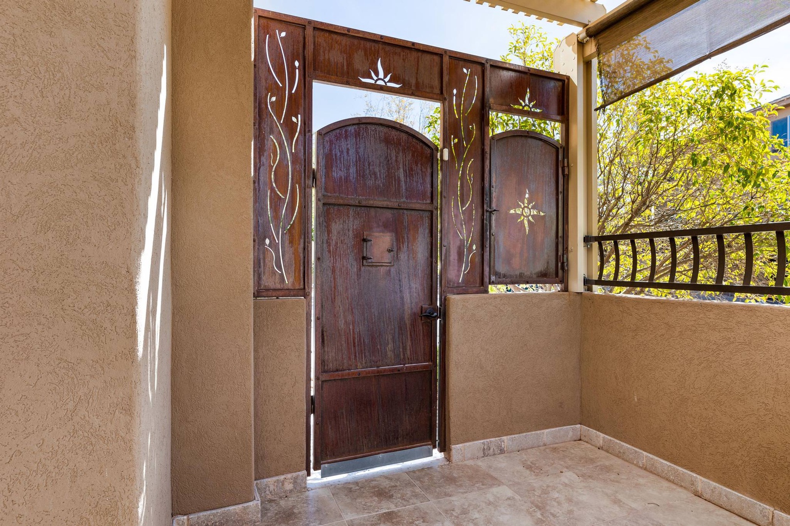 Private entry with Fireplace and Seating