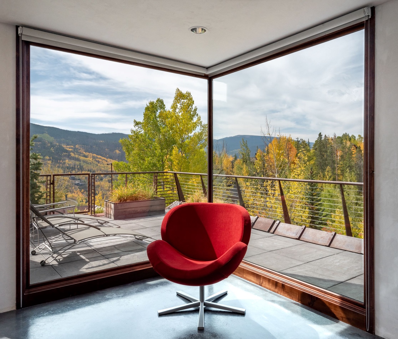 Take in the view or relax with a book in the lounge area