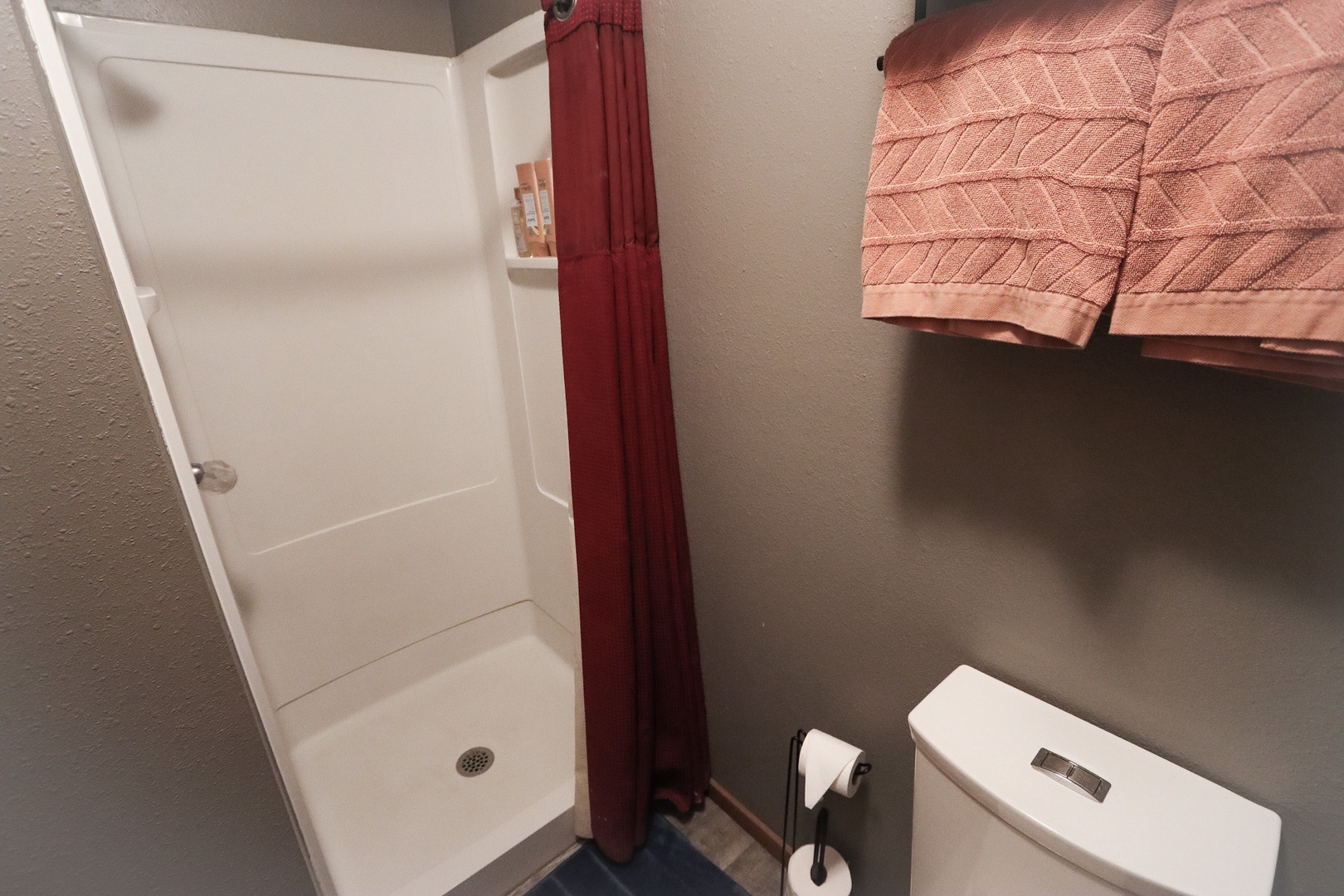 Shared bathroom with stand-up shower