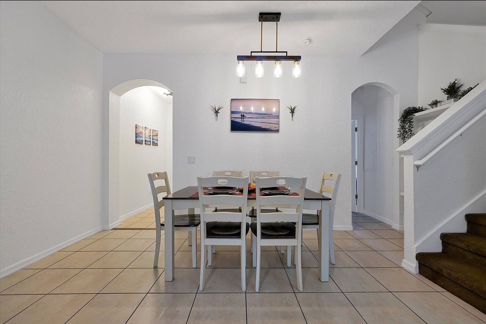 Gather for meals together at the dining table, with space for 6