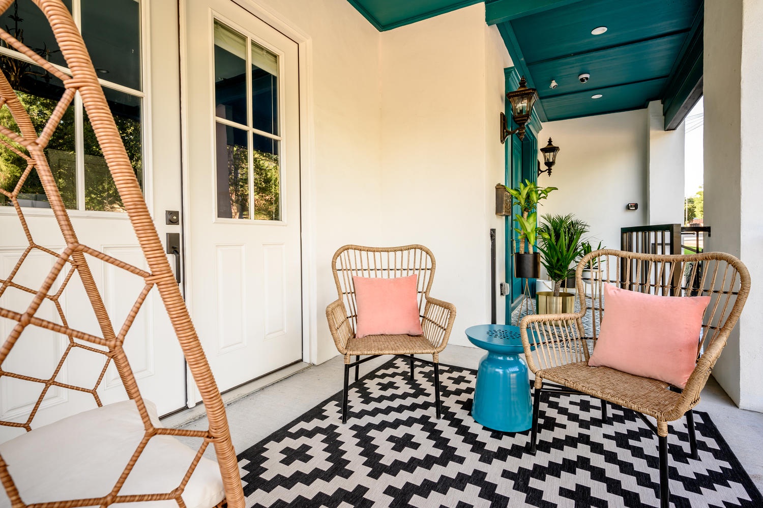 The Front Porch offers a comfortable, shady spot to enjoy morning coffee or to curl up with a book