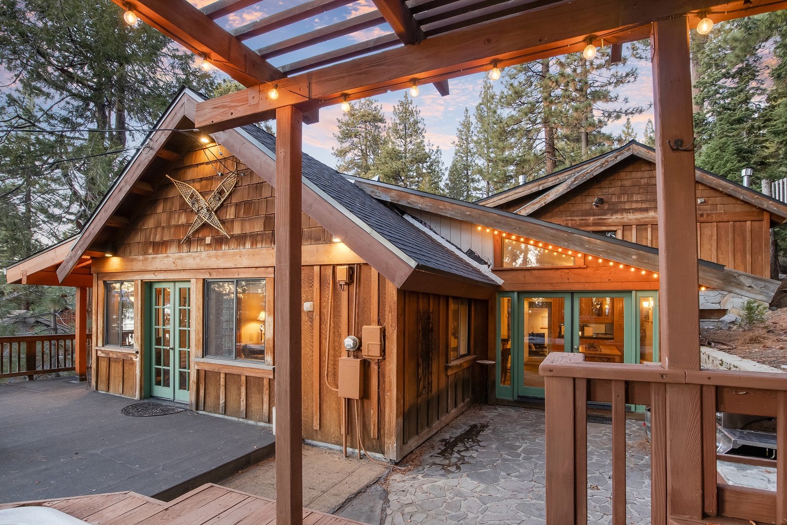 Take a soak in the private outdoor hot tub