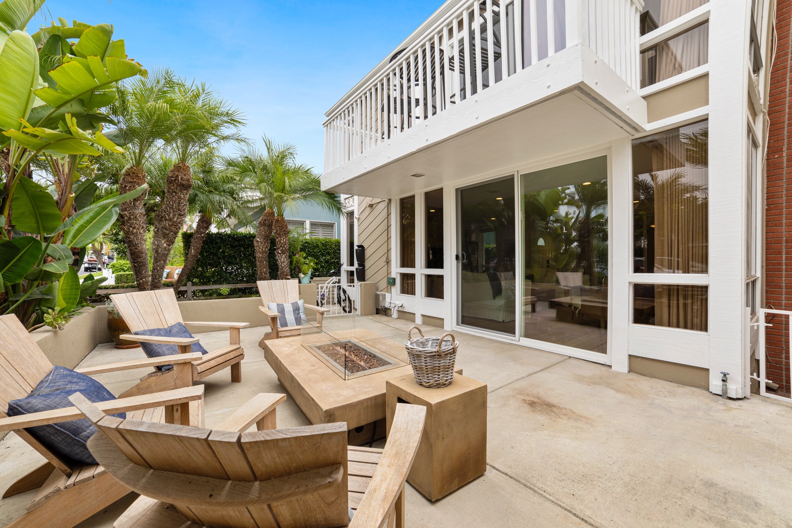 Lounge the day away by the firepit on the patio