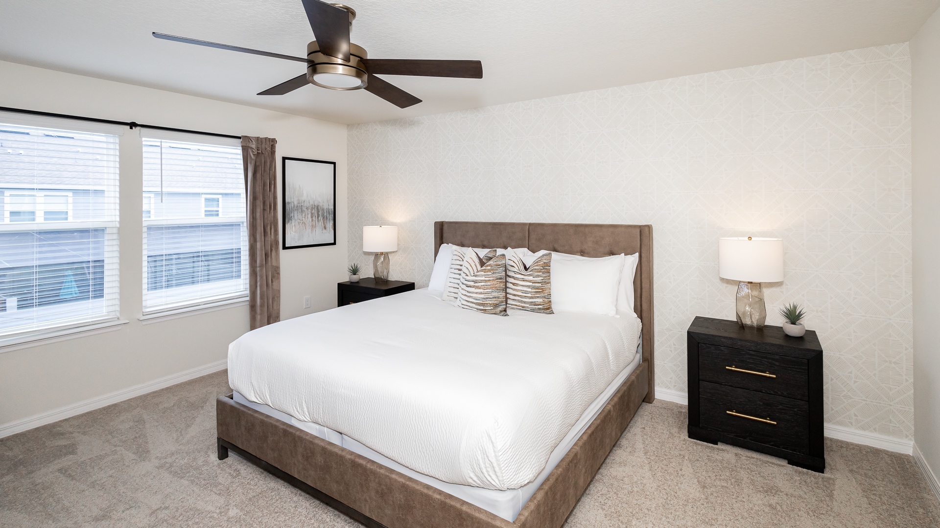 Bedroom 4 offers a king bed, private en suite bath, & TV