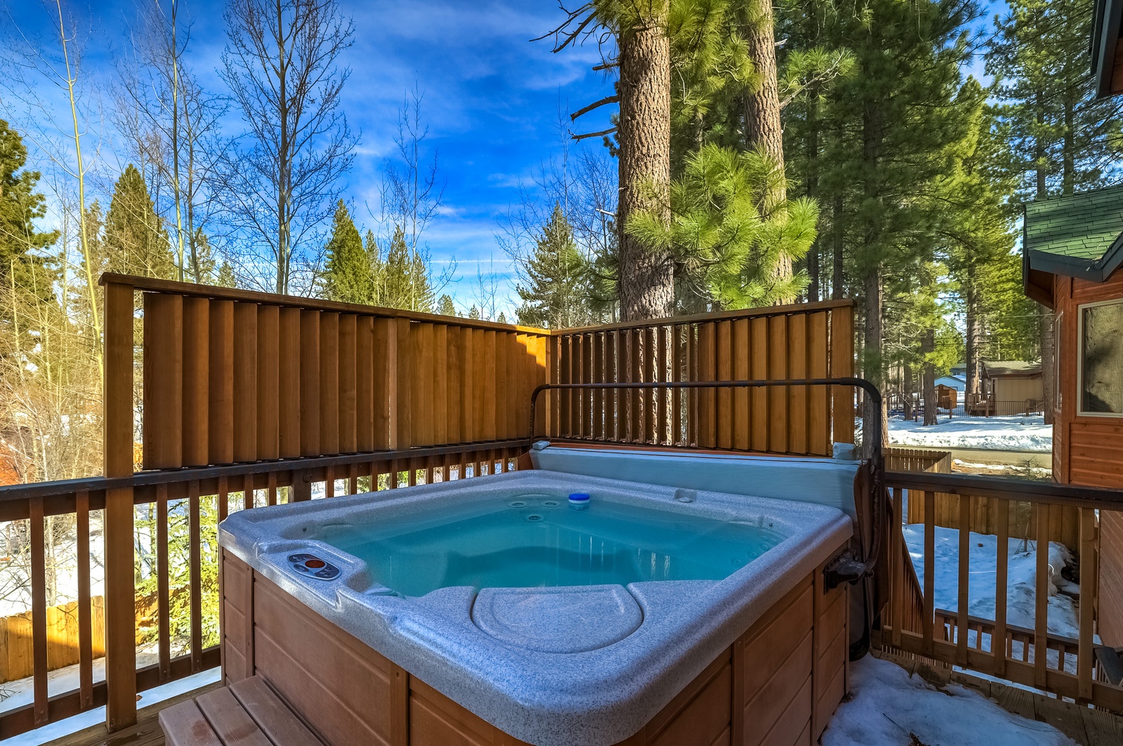 Private hot tub on large top deck