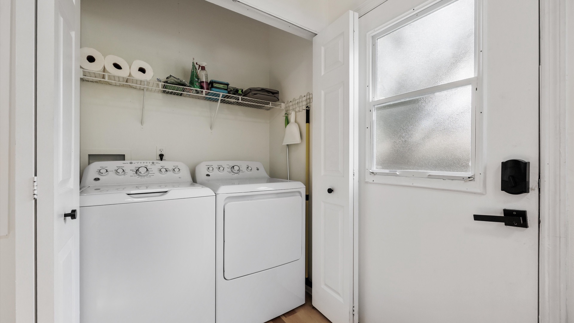 Private laundry is available for your stay, located near the kitchen