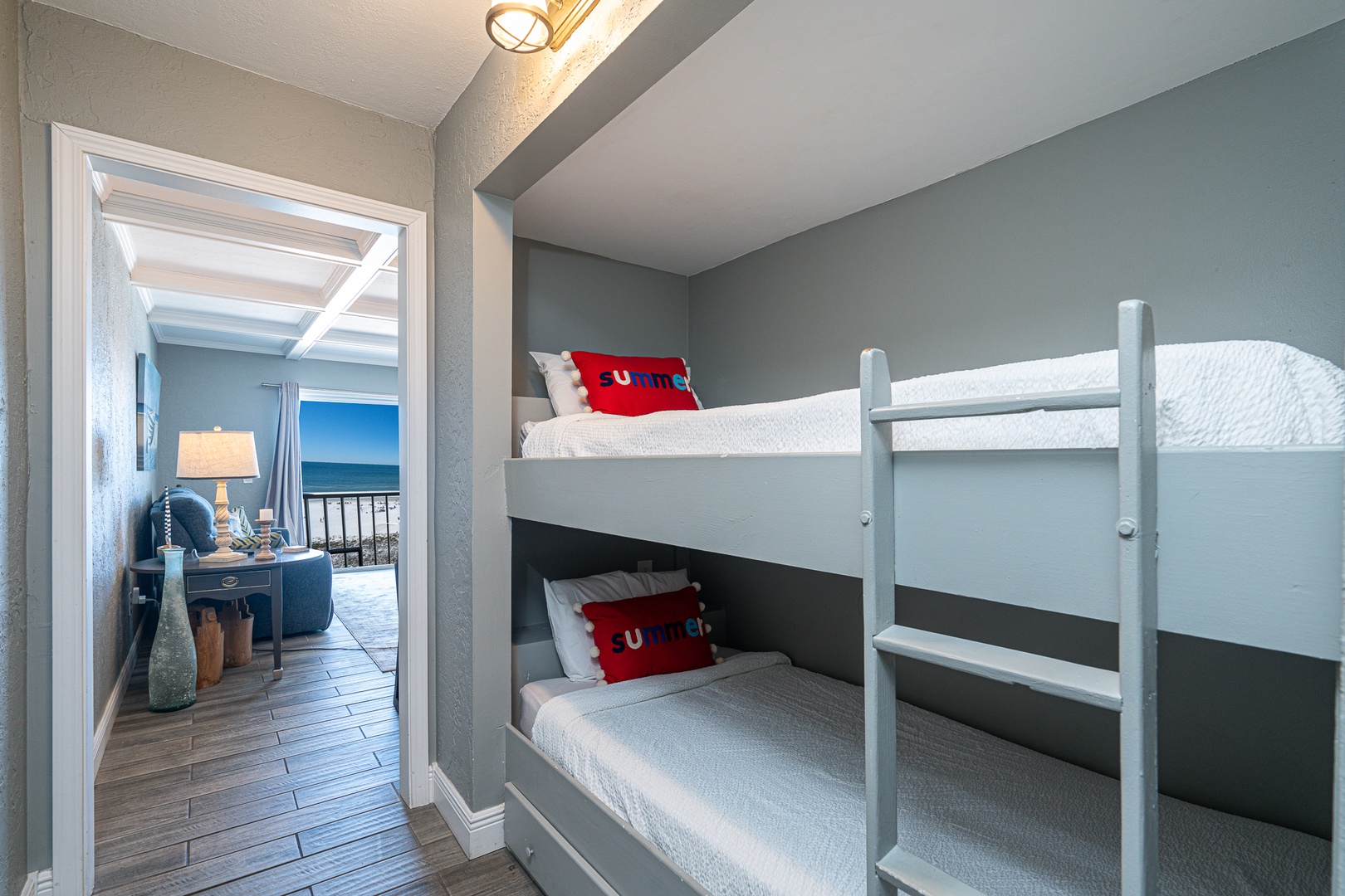 The entry hallways contain a double twin bunk bed