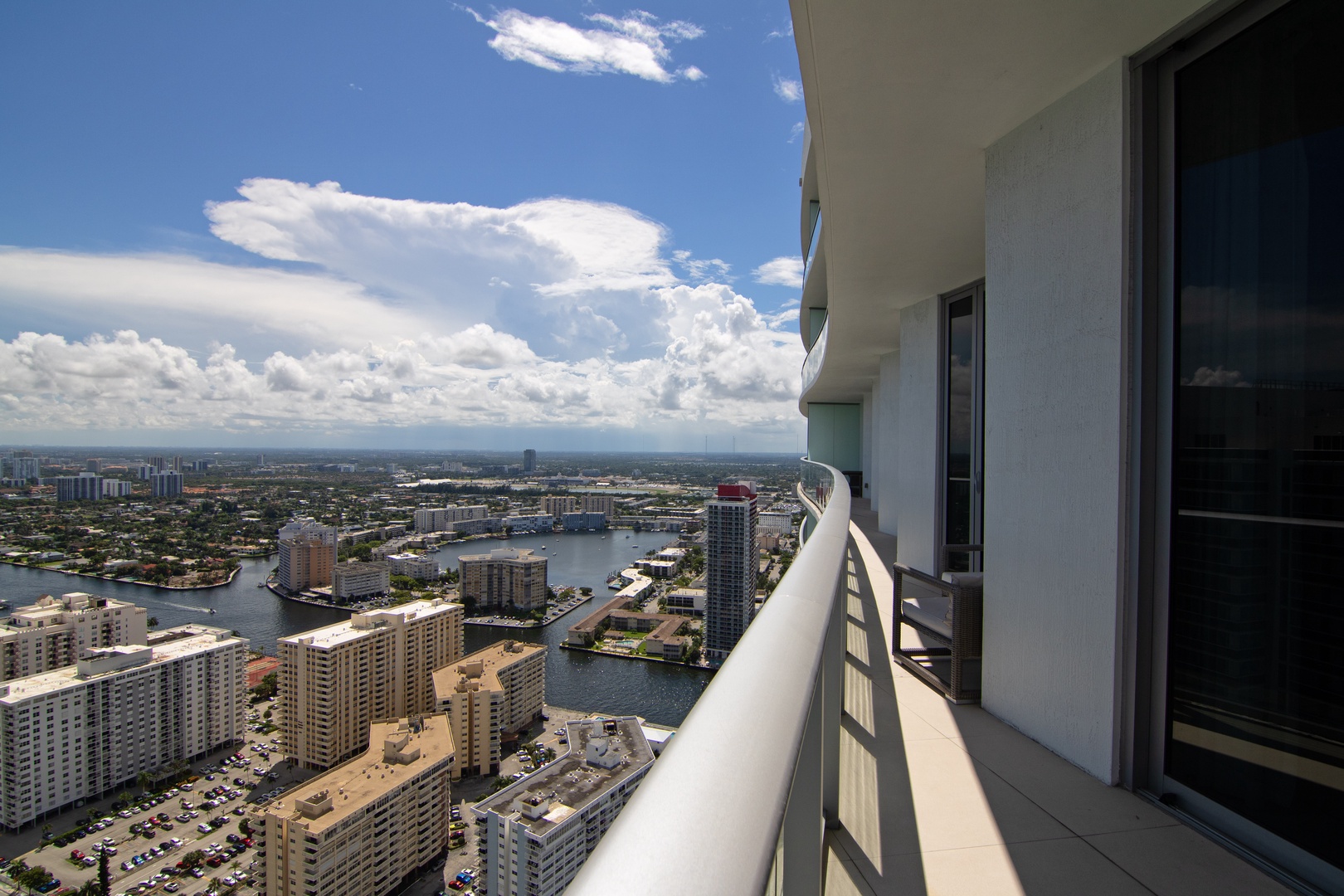 Take in the water & city views from the entire length of the private balcony