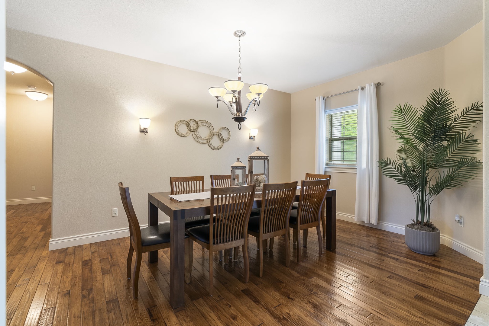 Dining room table with seating for 8