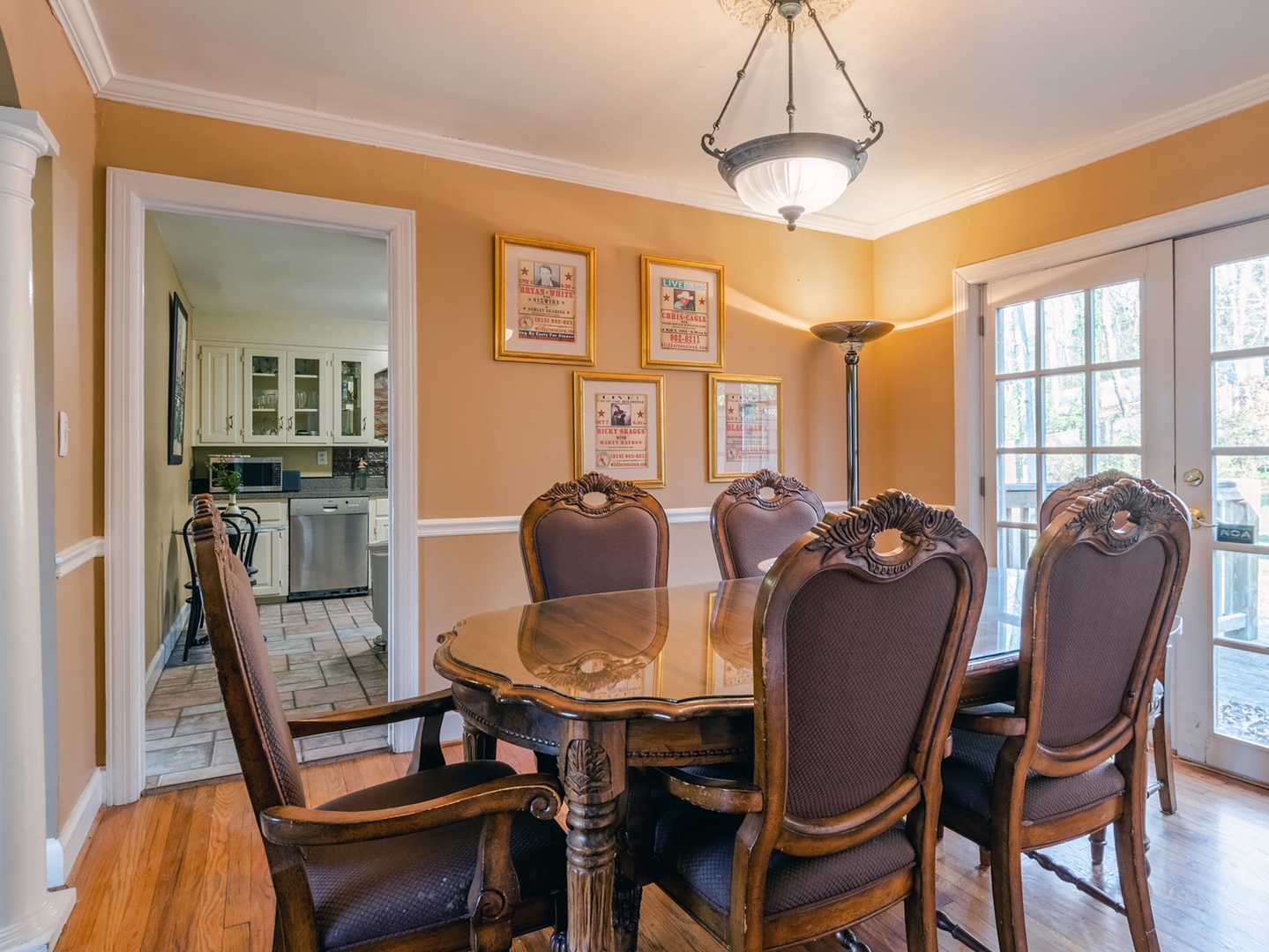 Dining room room with table seating for 8