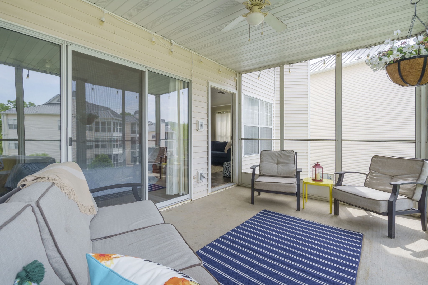 Relax outside on the enclosed porch