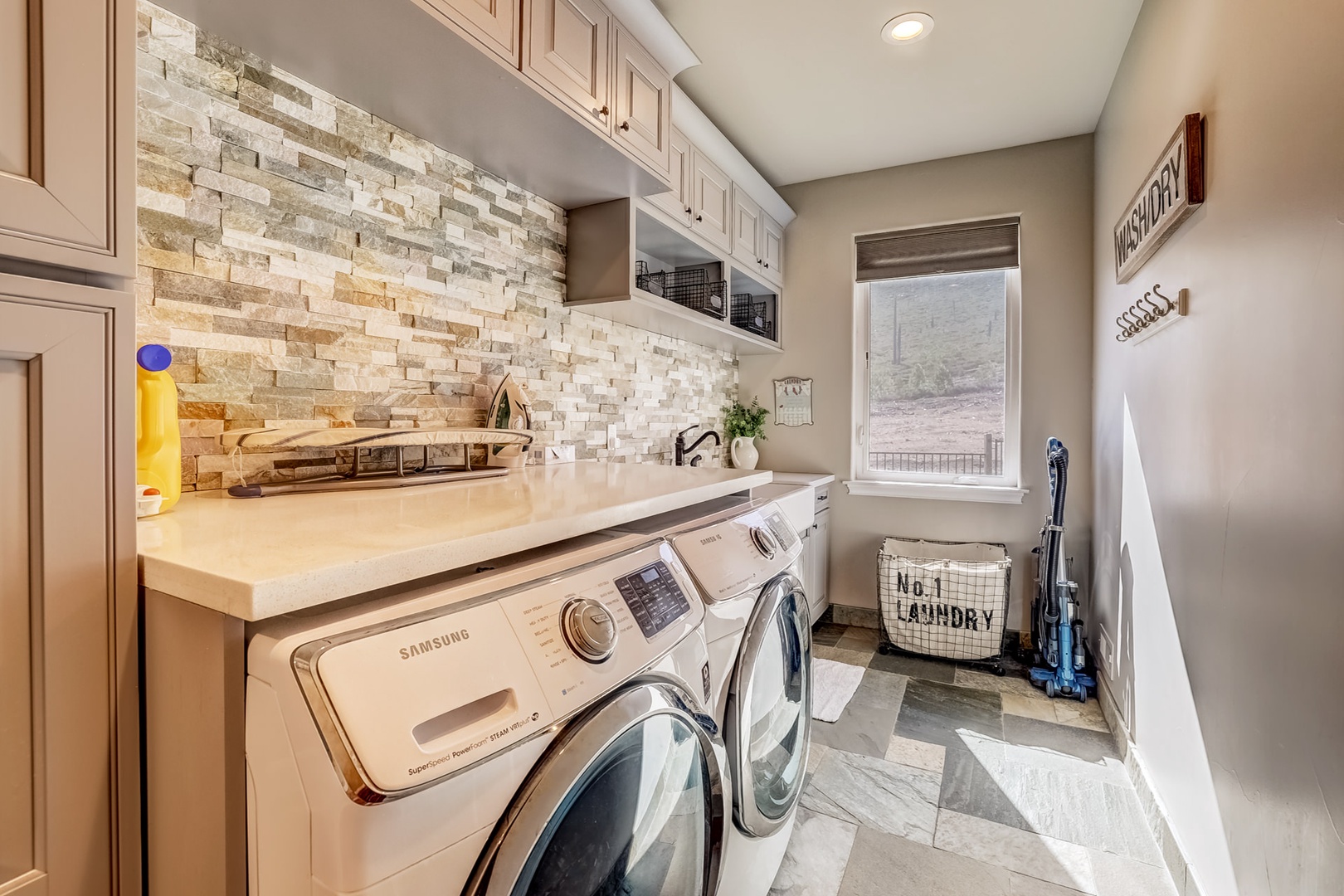 Washer and dryer accessible in laundry room