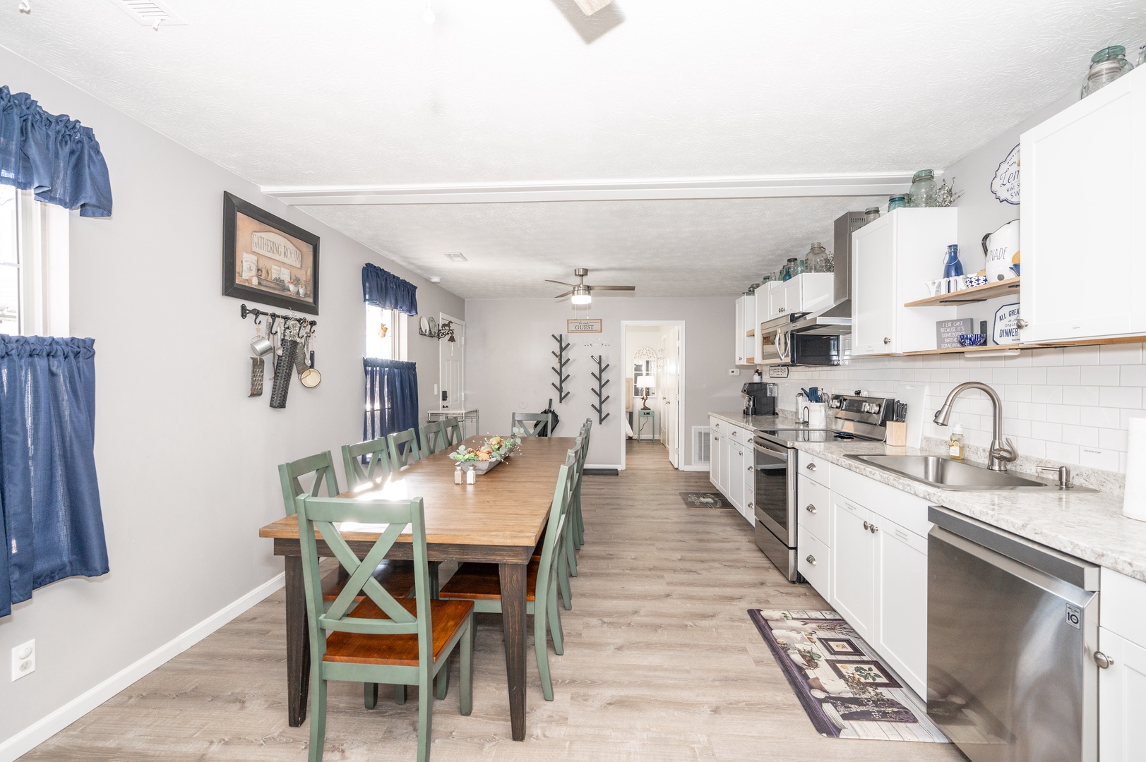 Apartment 3’s expansive eat-in kitchen is sure to be a beloved gathering spot