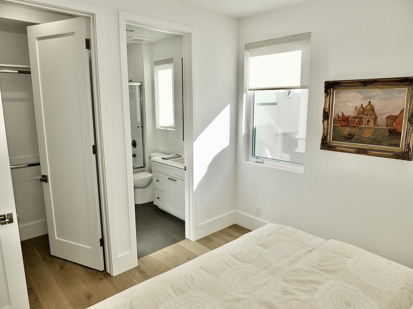 This serene 2nd floor king suite features a private ensuite