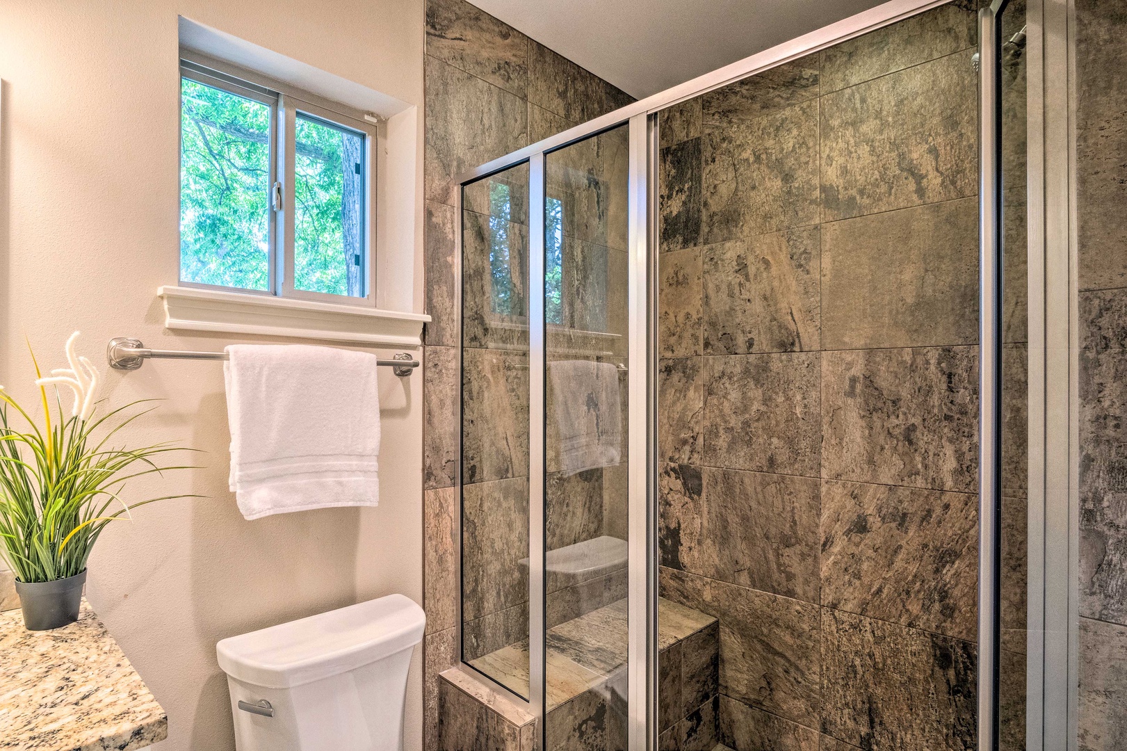 Studio bathroom with stand up shower