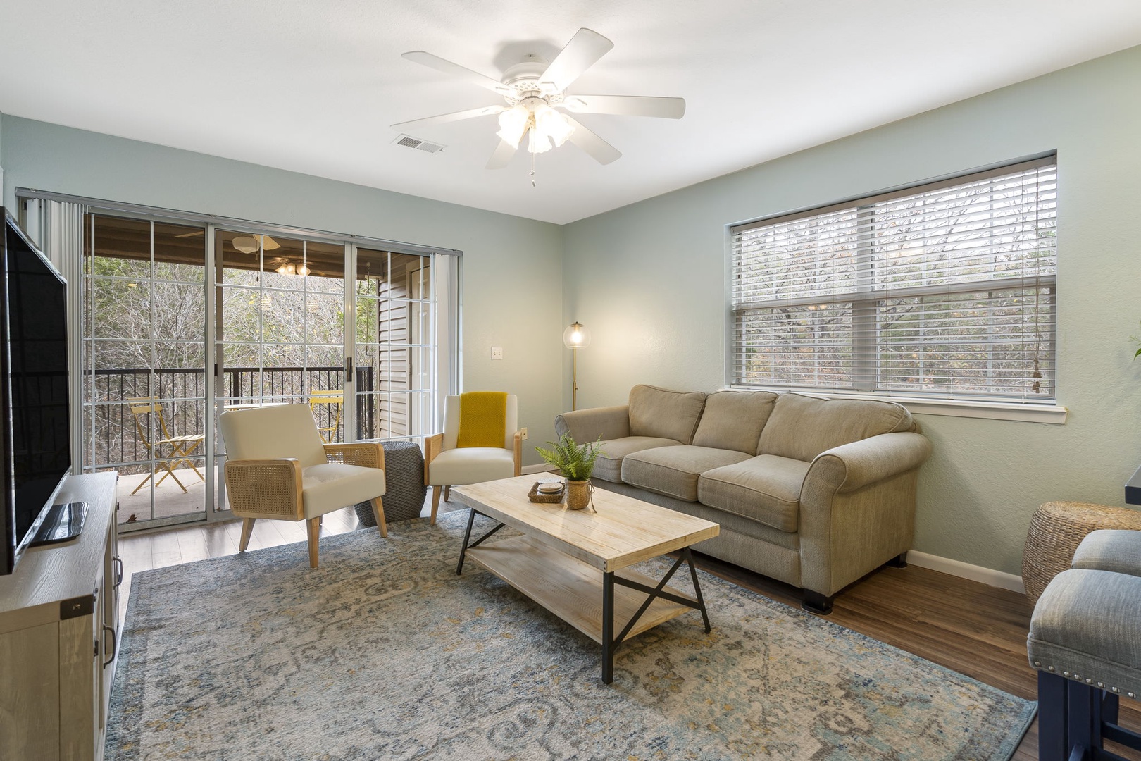 Living Room with a Queen Sofa Bed