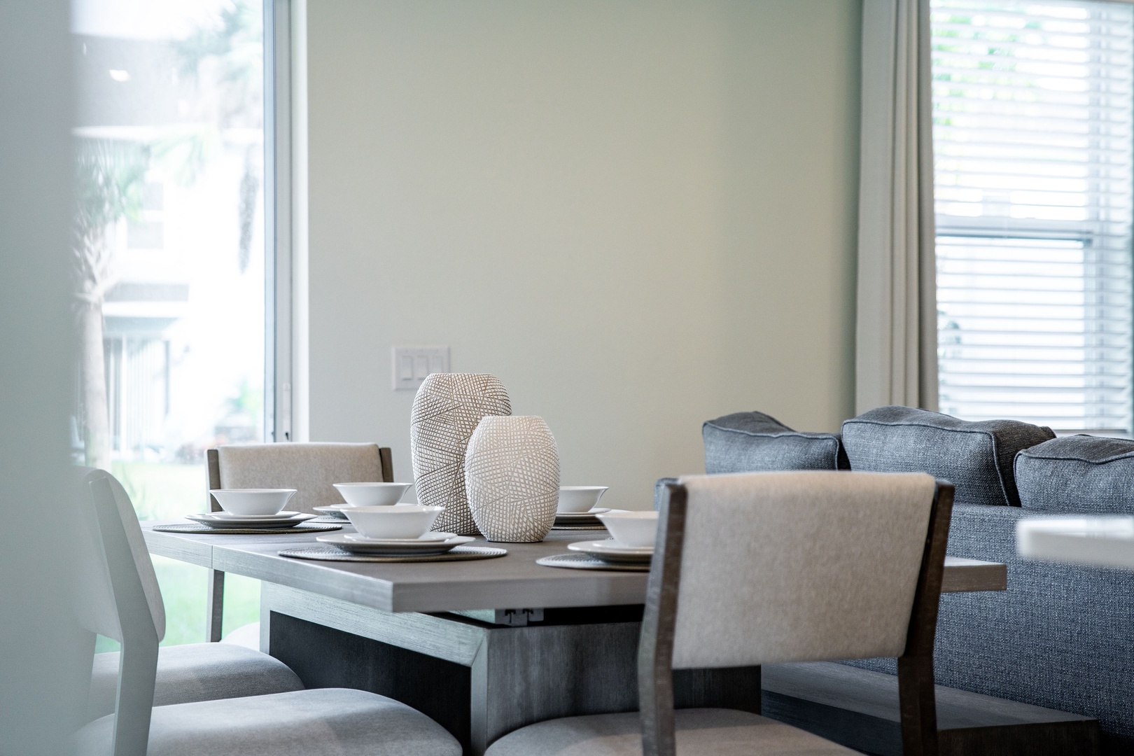 Gather family around the dining table, with seating for 7