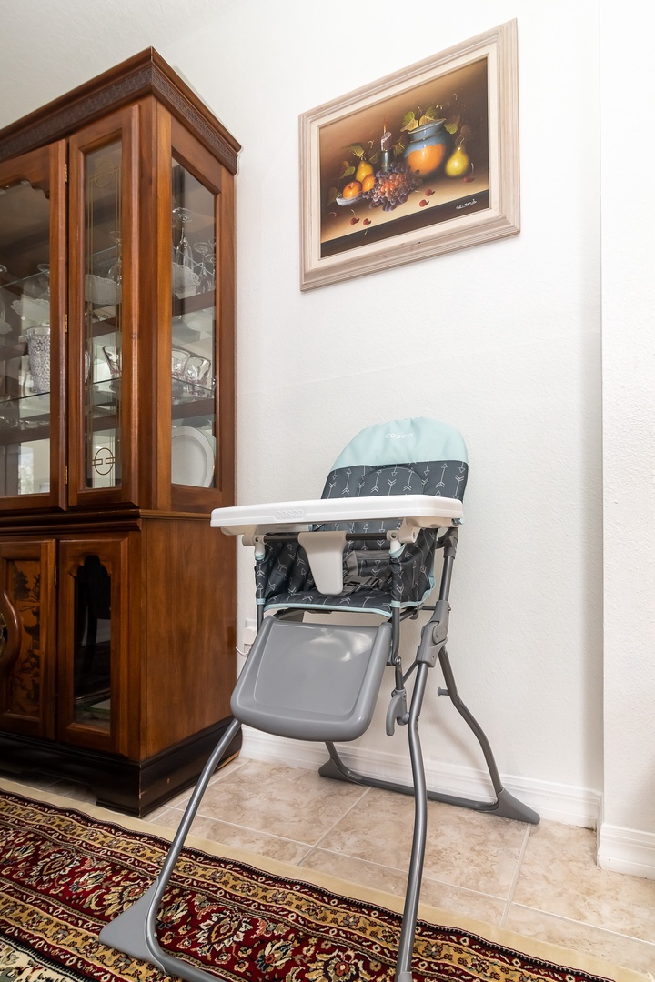 High chair accessible for your little tot!