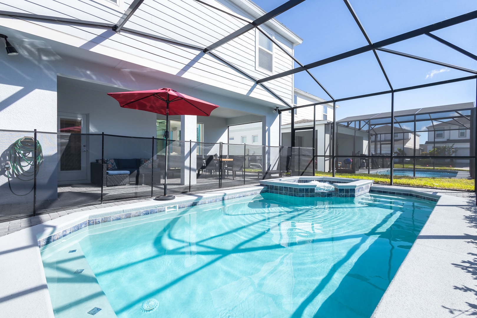 Soak your cares away in the hot tub or make a splash in the sparkling pool!