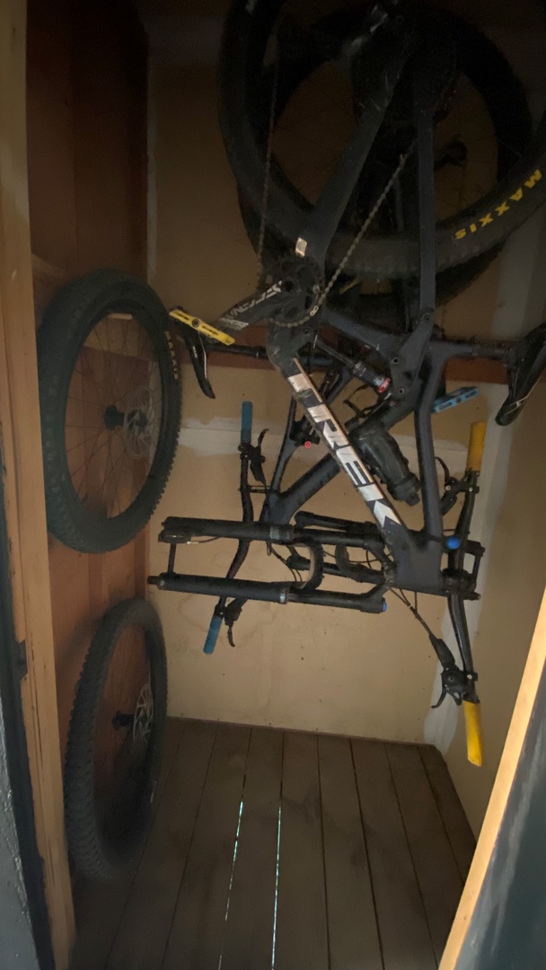 Secure Exterior Closet for Skis and Two Bikes