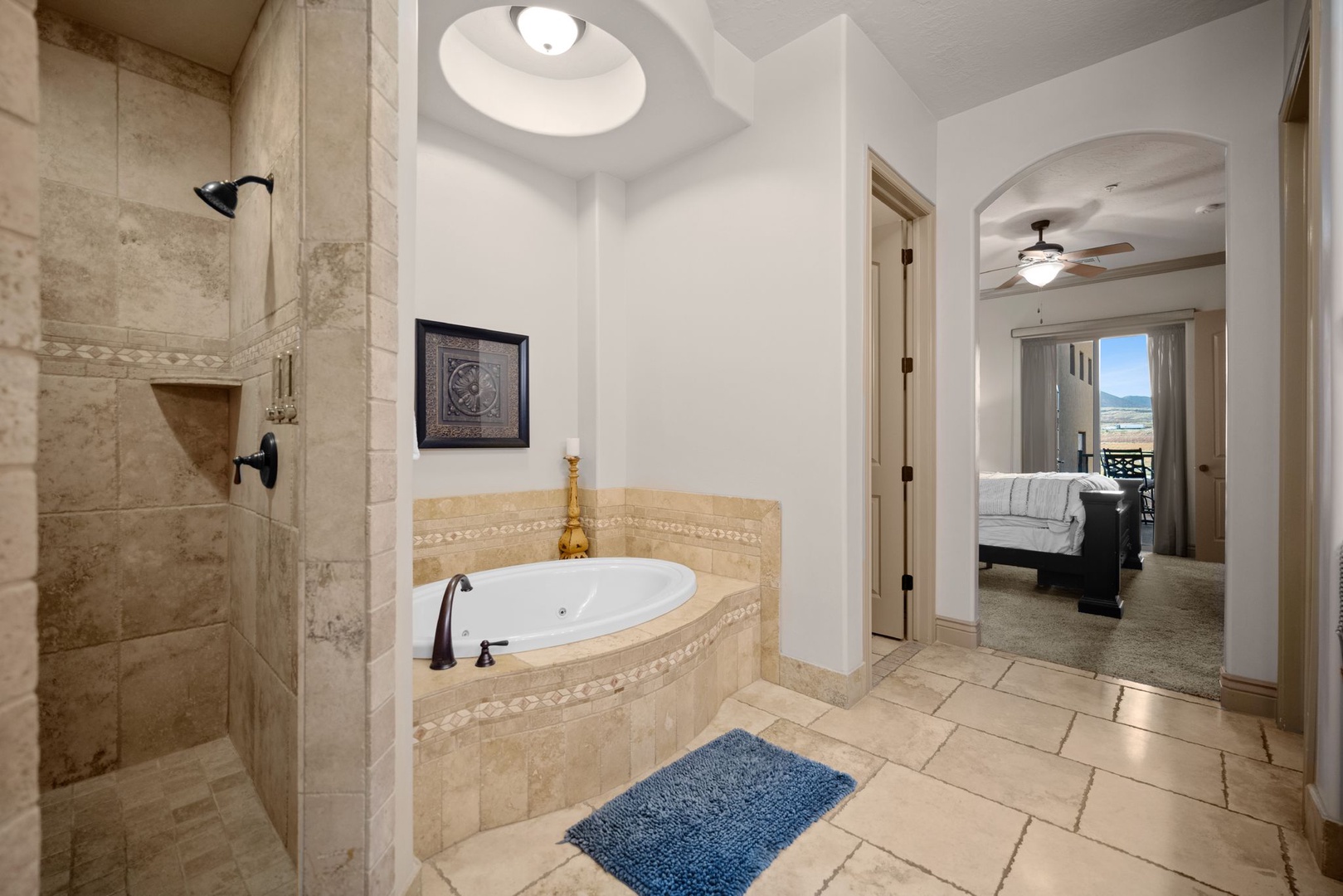 Jetted tub in master bath & walk-in shower