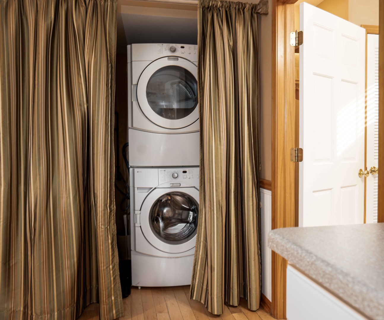Private laundry is available, located in the guest house