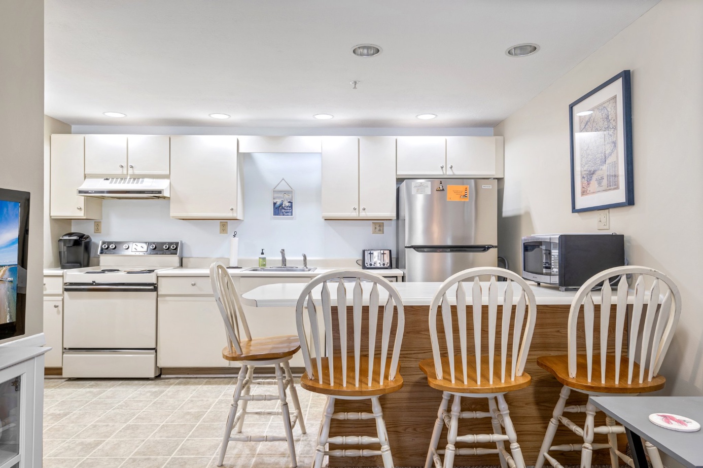 Counter seating at the full kitchen