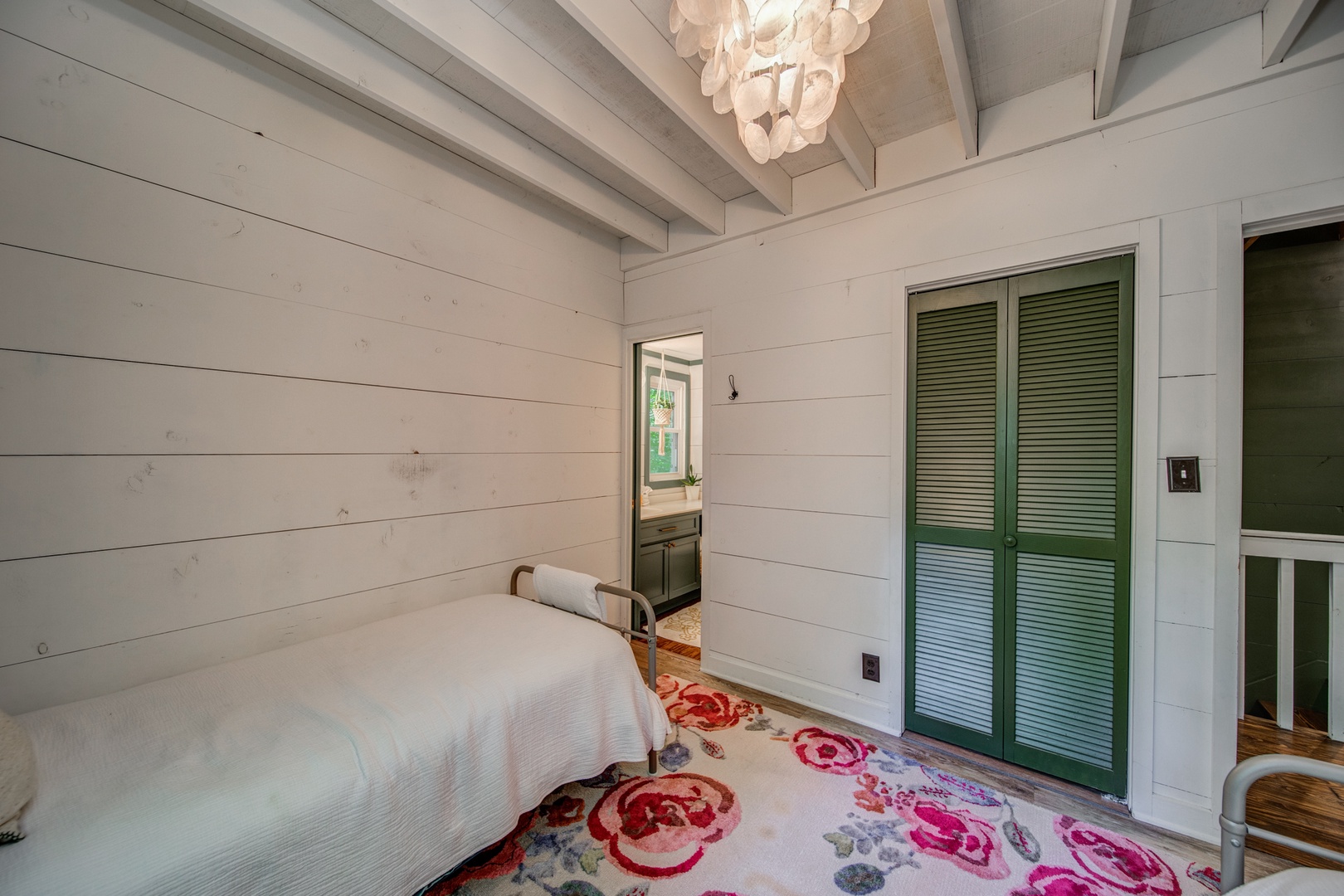 Enjoy a private en suite in the chic double twin bedroom on the 1st floor