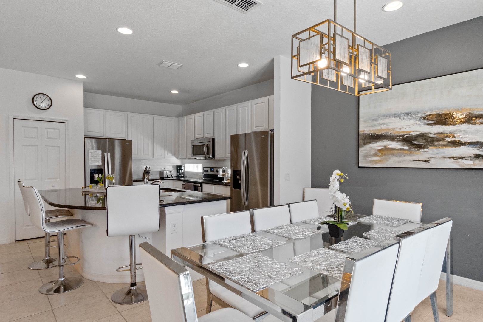 Open living space with dining area