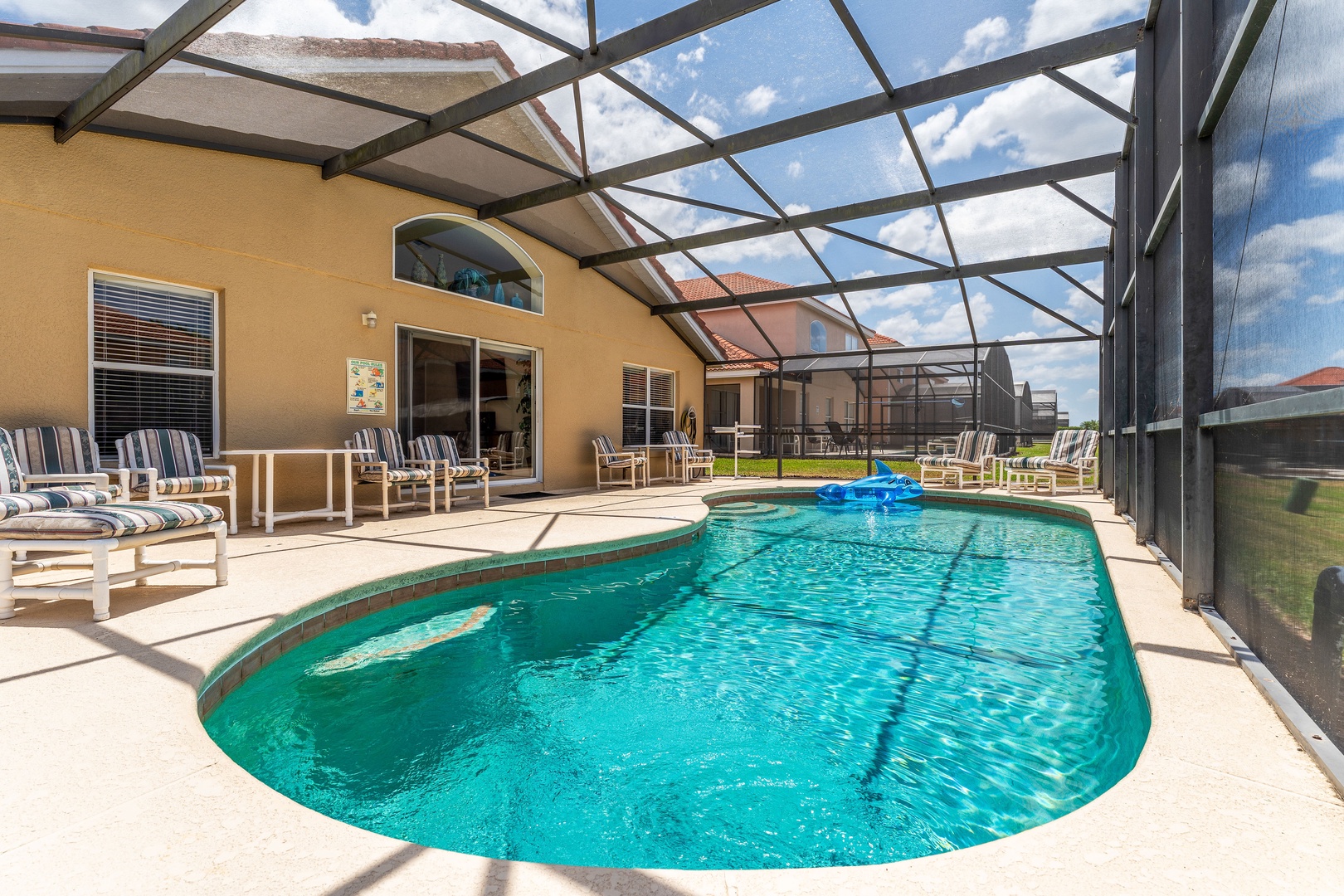 Private screened-in pool, perfect for relaxing and enjoying the outdoors