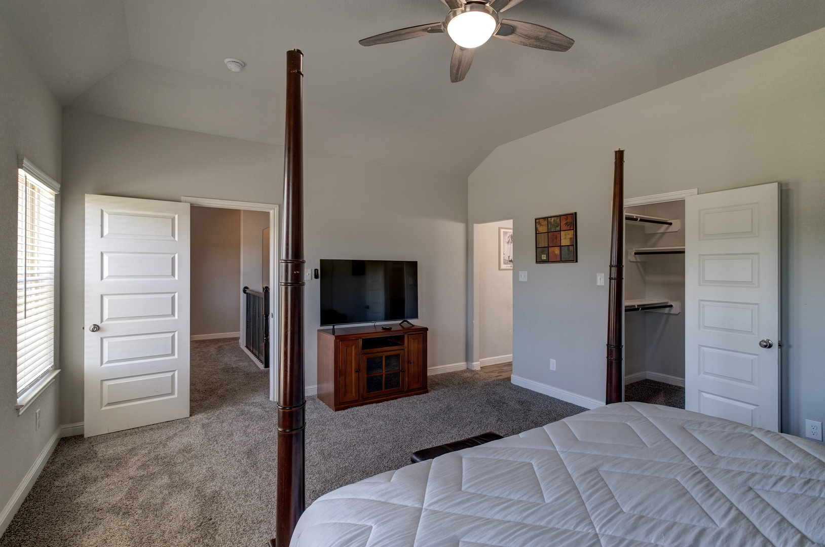 Bedroom 3 king bed, Smart TV, and shared ensuite