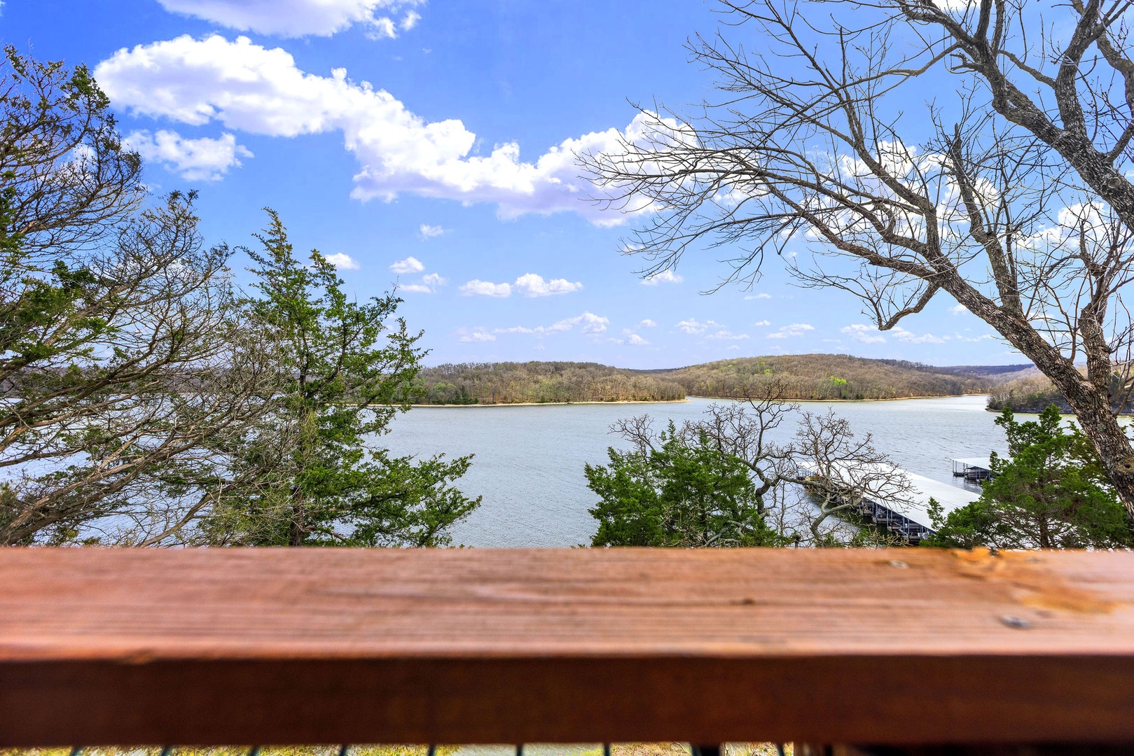 Breathtaking lake scenery from the private deck