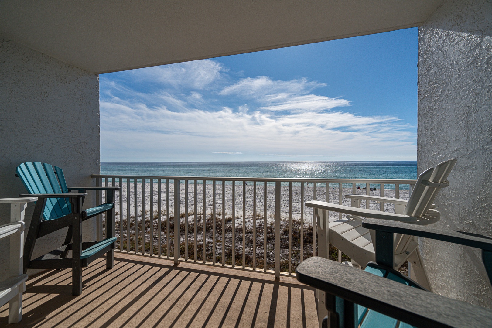 Beachfront balcony with ocean view