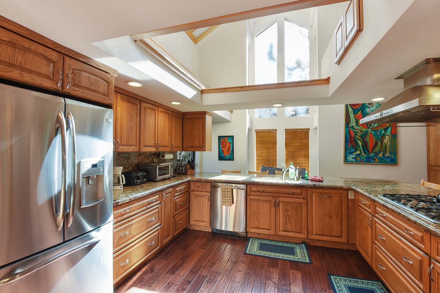 Full gourmet kitchen with stainless-steal appliances