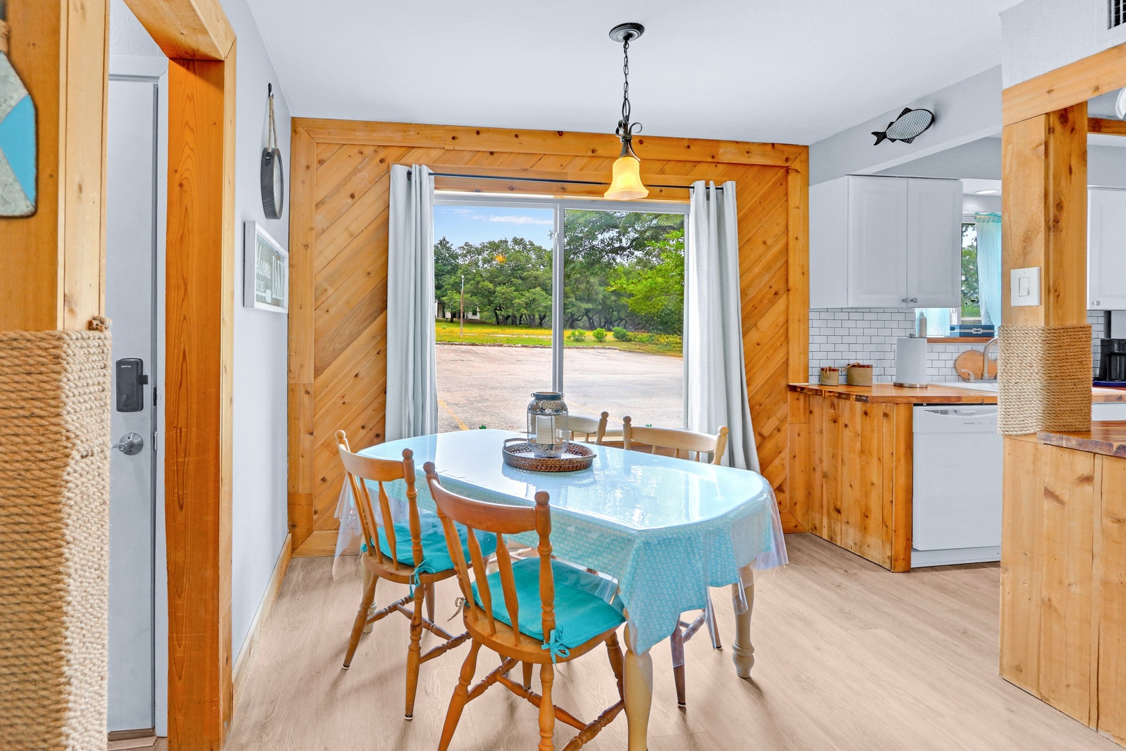 Gather for family meals around the dining table, with seating for 4