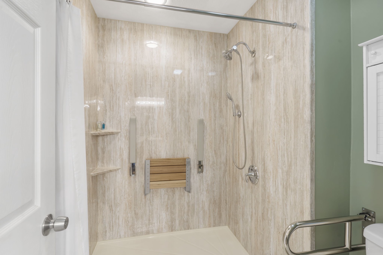 Master bathroom with handicap accessible shower