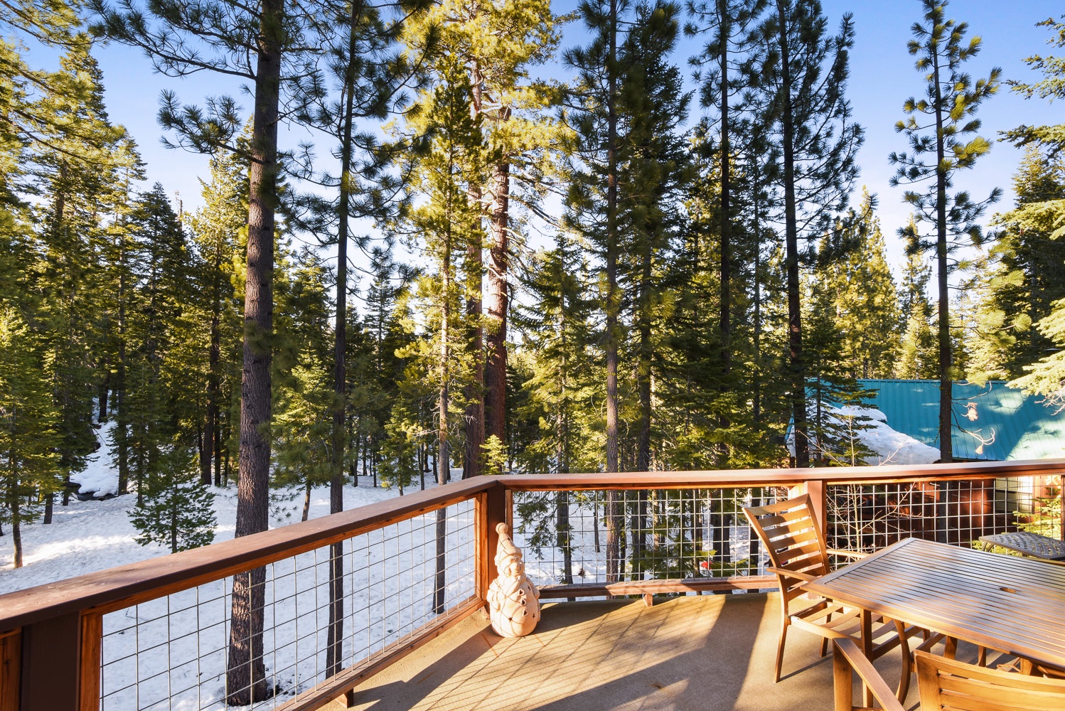 Large deck with forest view