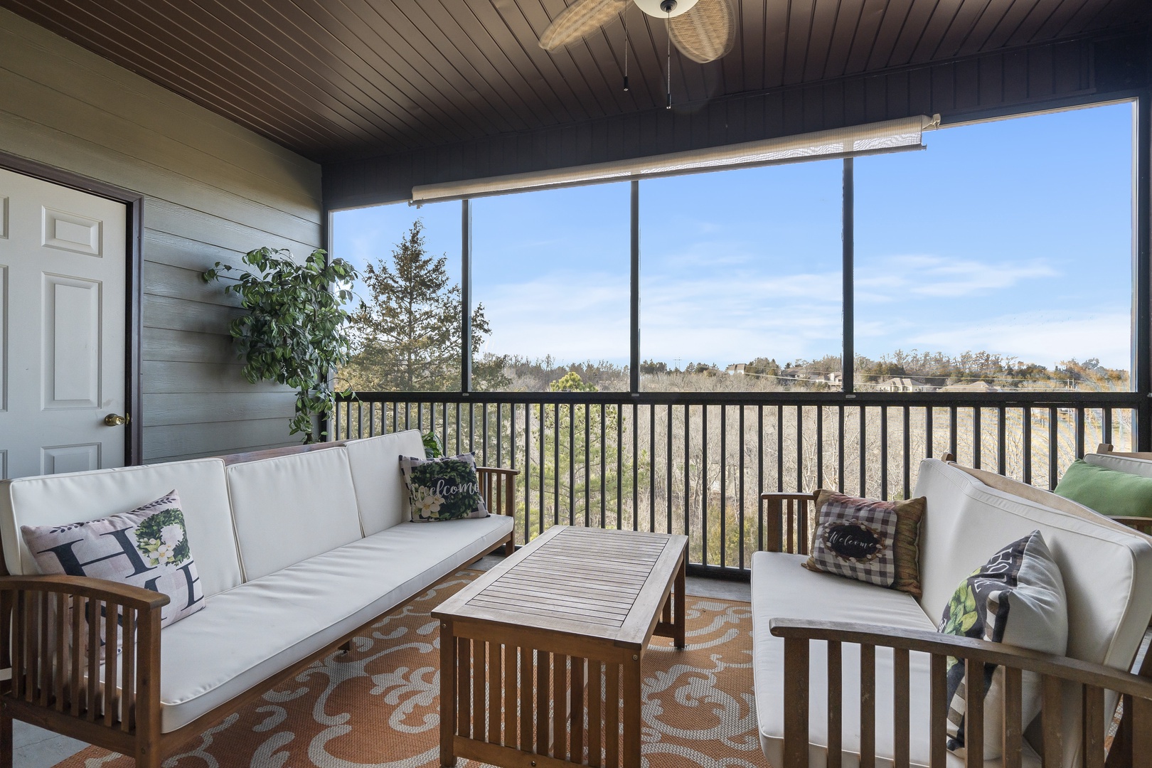 Relish the crisp breeze on the covered deck