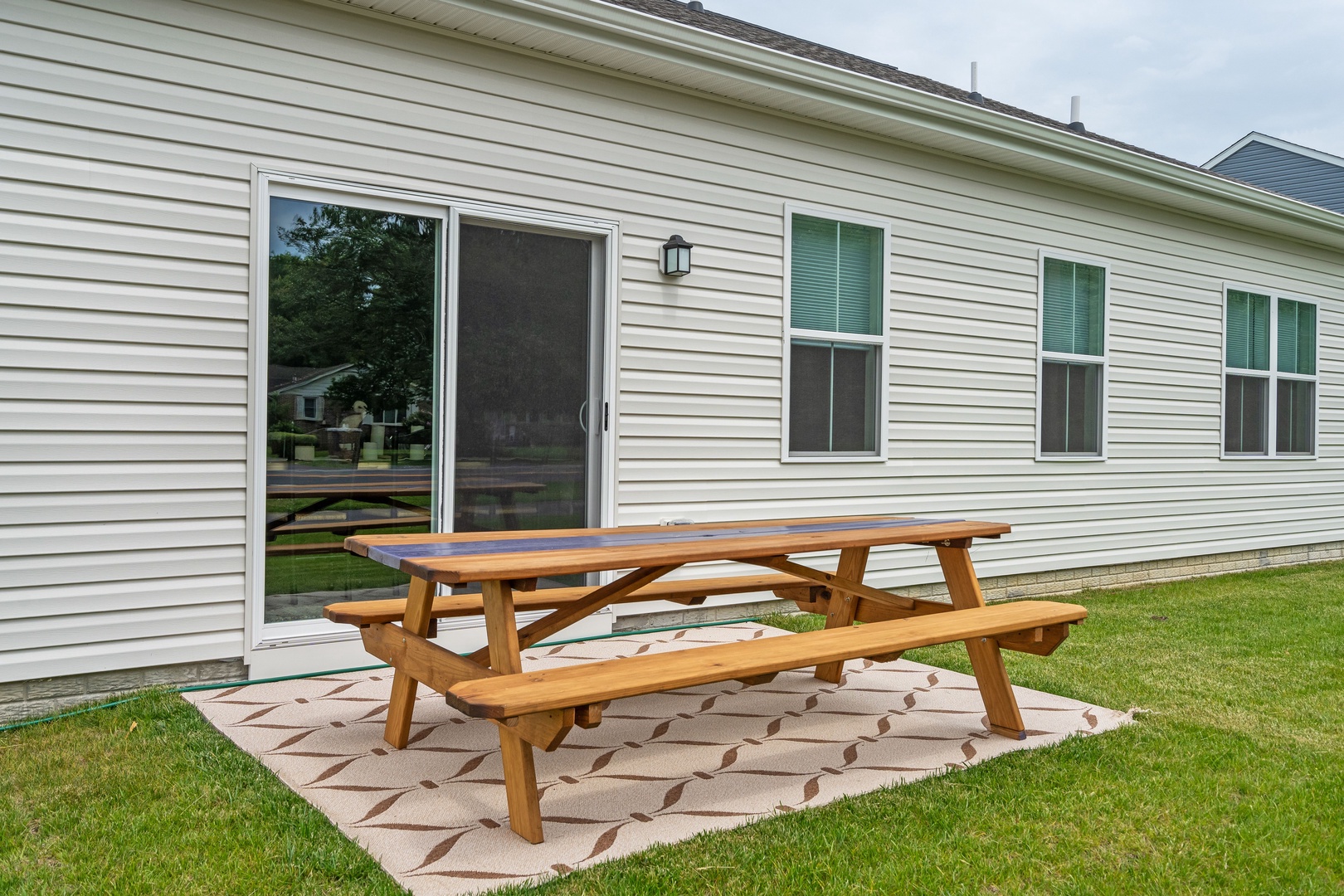 Outdoor seating in the backyard