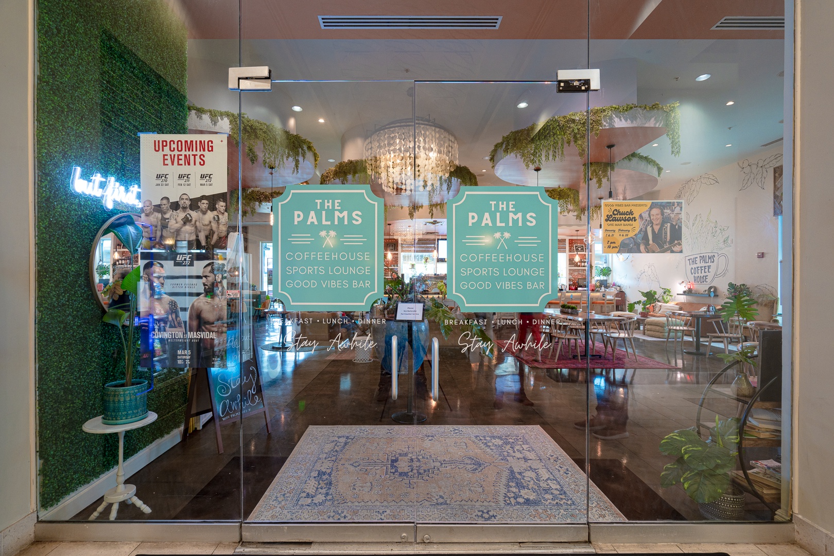 Escape the kitchen and savor a meal at The Palms restaurant