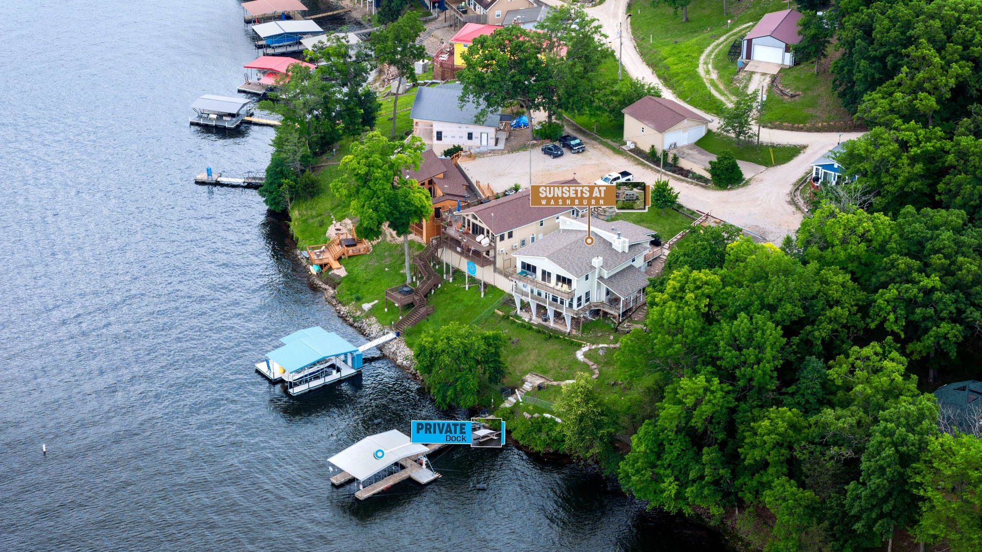 Home with great views and a private one well dock!