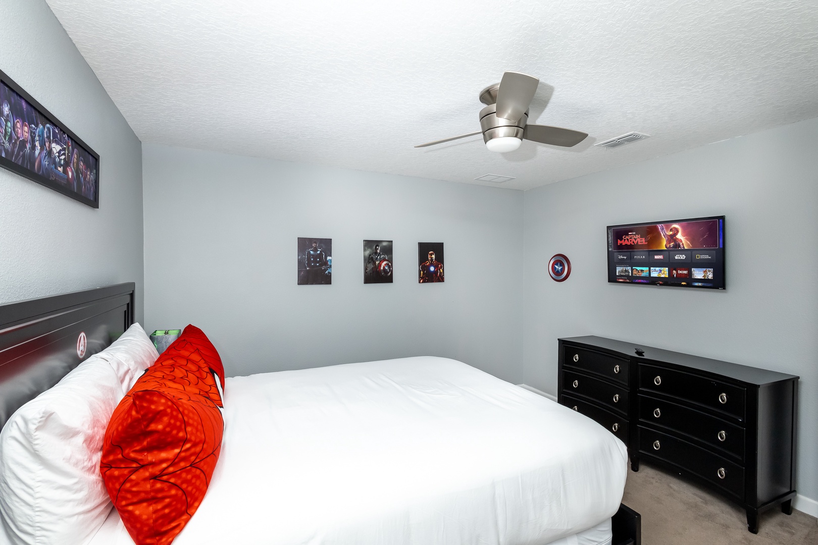 Bedroom 8 with queen bed, and Smart TV