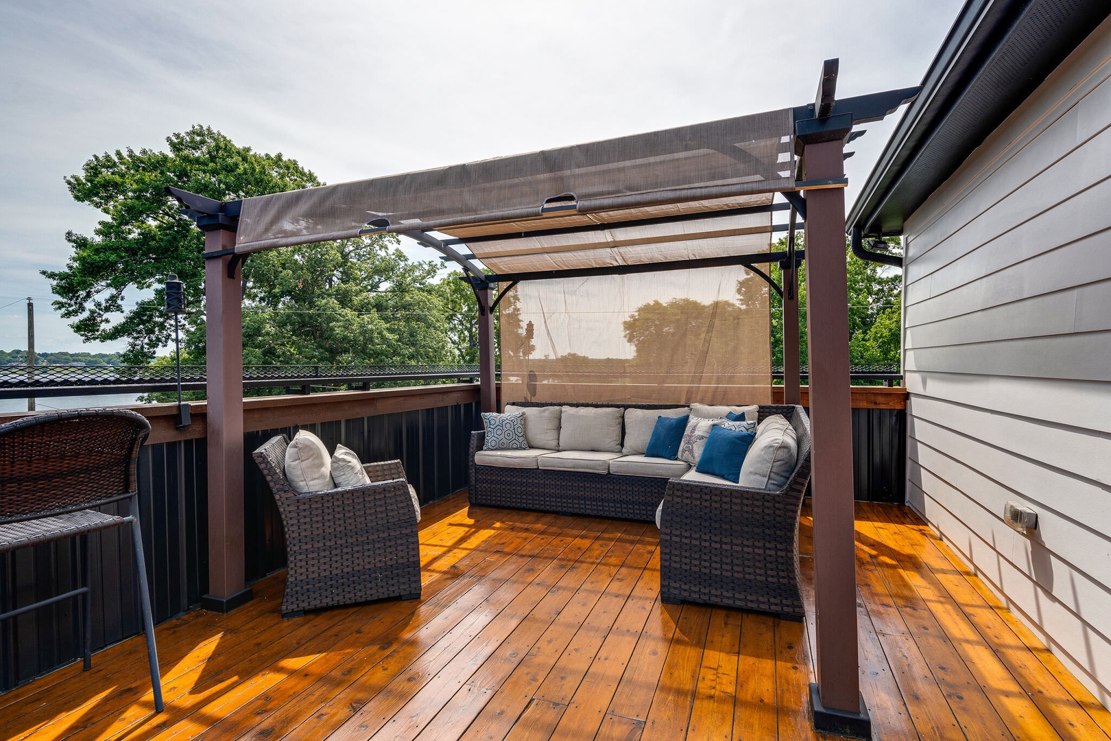 Outdoor gazebo with ample seating