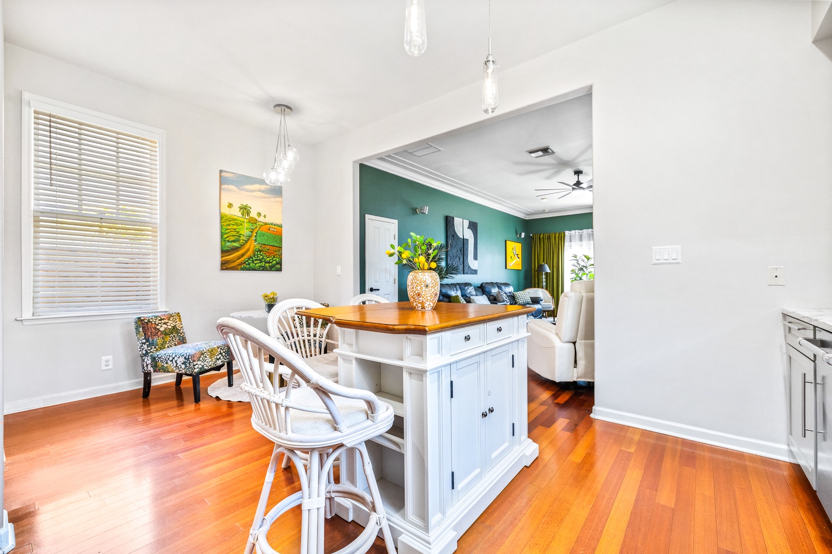 Kitchen island with counter seating