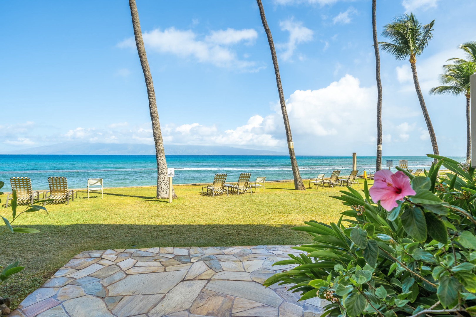 Beach access with lounge chairs